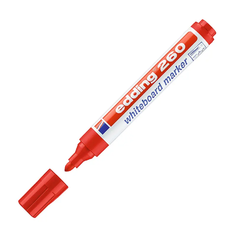 Edding 260 Beyaz Tahta Kalemi Yuvarlak Uç 1.5-3mm Kırmızı 10 Lu Kutu