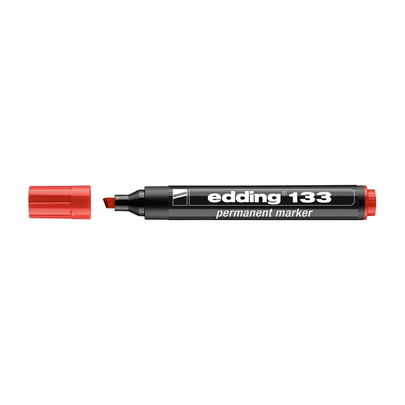 Edding 133 Permanent Markör Kesik Uç Kırmızı 10 Lu Kutu