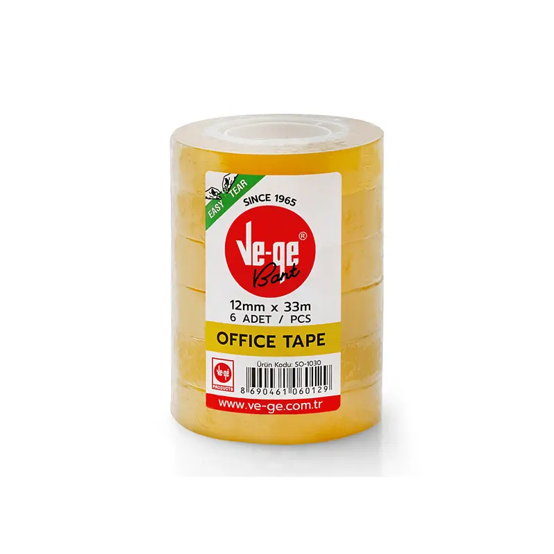 Vege Office Tape Selefon Bant 12mm x 33 mt 6 Lı Paket