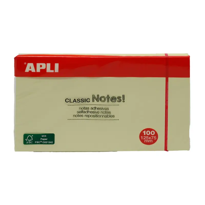 Apli 10976 Classic Yapışkanlı Not Kağıdı 125mm x 75mm 100 Yaprak x 12 Li Paket