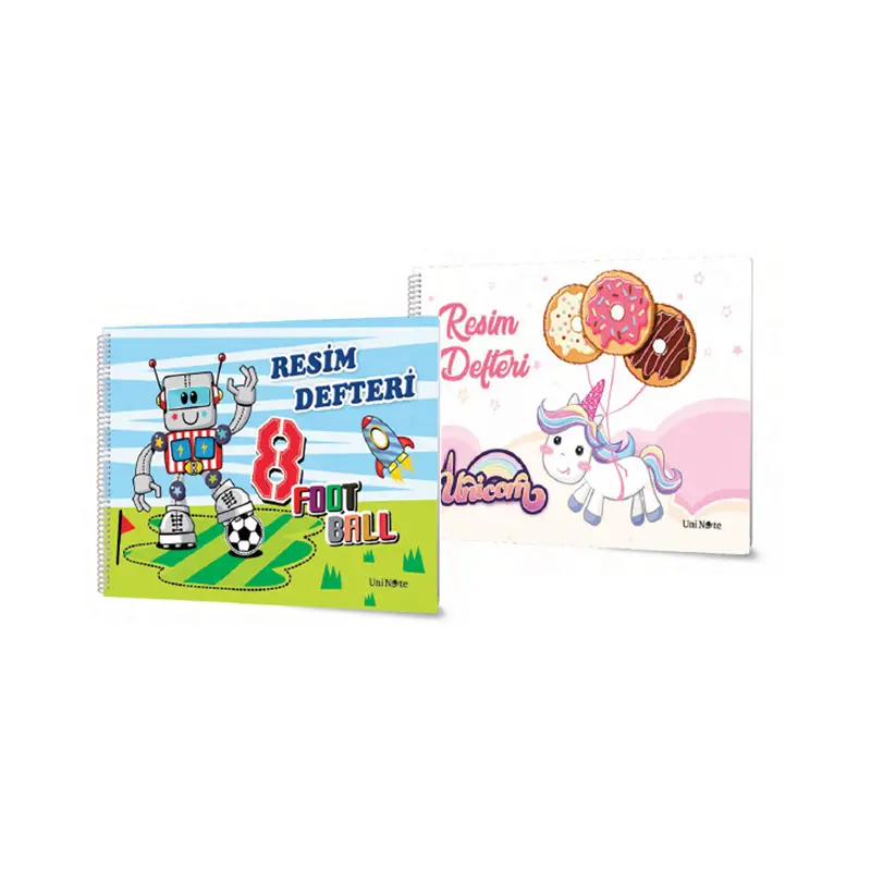 Çınar 330008 Spiralli Plastik Kapak Resim Defteri 17cm x 24cm 25 Yaprak x 12 Li Paket