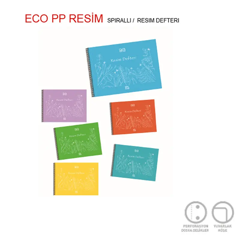 Gıpta 4957 Eco Plastik Kapak Spiralli Resim Defteri 35x50cm 25 Yaprak x 12 Li Paket