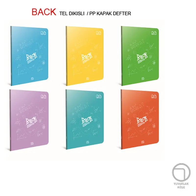 Gıpta 4982 Back Tel Dikiş Plastik Kapak Defter 60 Yaprak A4 Kareli x 12 Li Paket