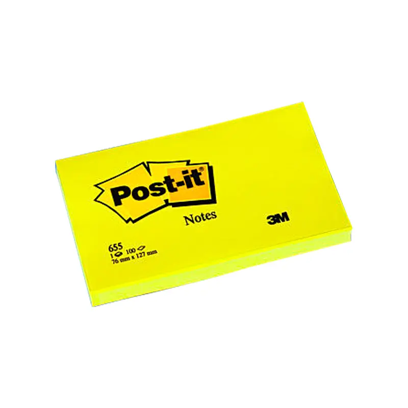Post-it 655 Yapışkanlı Not Kağıdı 100 Yaprak 76mm x 127mm Sarı x 12 Li Paket