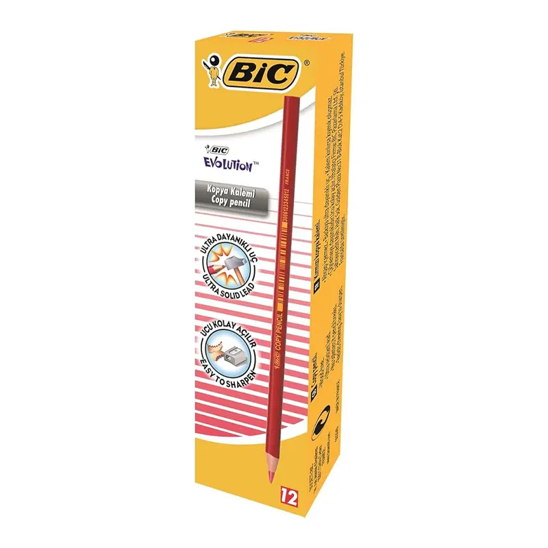 Bic 9213691 Evolution Kopya Kalemi Kırmızı x 12 Li Kutu