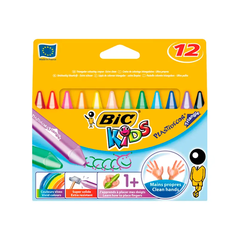 Bic 829773 Plastidecor Karton Kutu Üçgen Pastel Boya 12 Renk