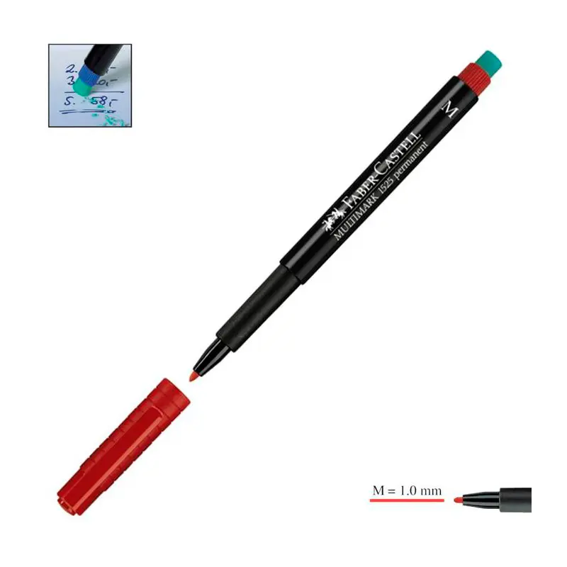 Faber-Castell 152521 Permanent Asetat Kalemi (M) Seri Kırmızı x 10 Lu Kutu