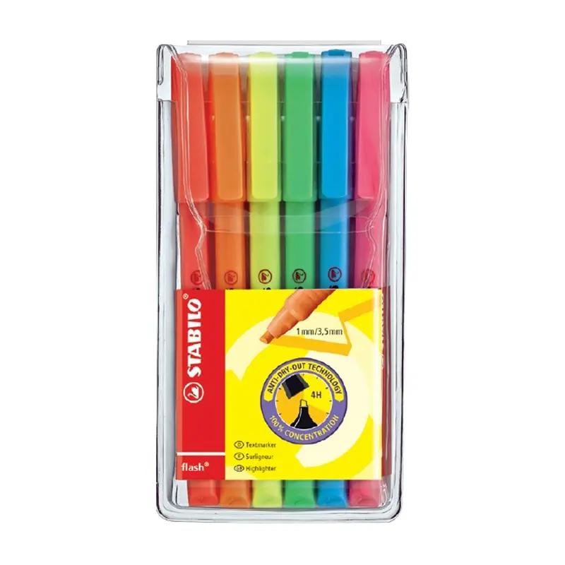 Stabilo 555/6 Flash Fosforlu Kalem 6 Renk