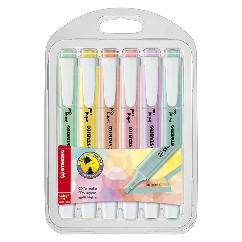 Stabilo 275/6-08 Swing Cool Fosforlu Kalem Pastel 6 Renk