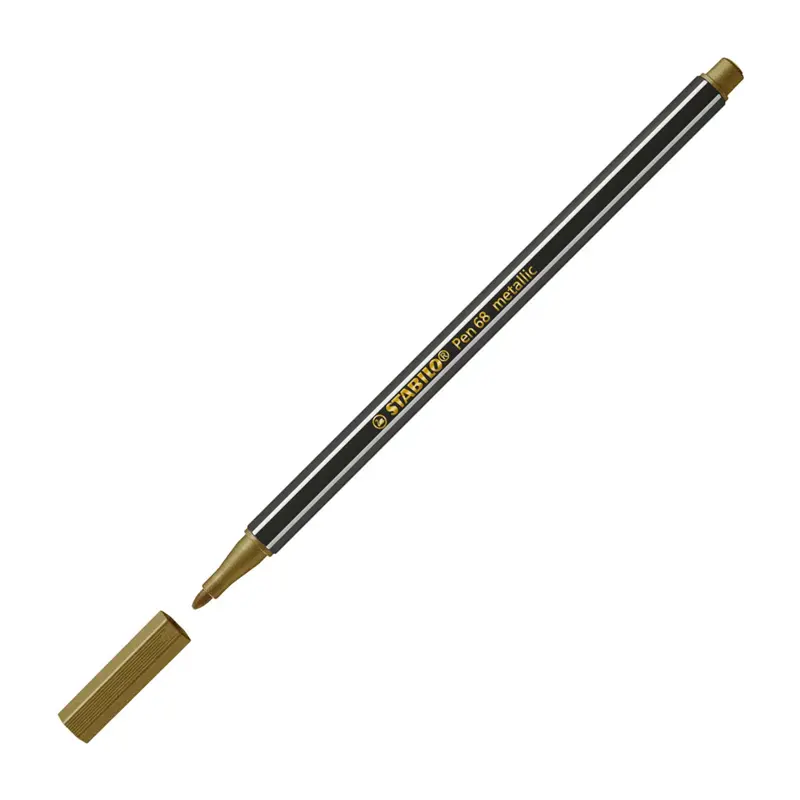 Stabilo 68/810 Keçe Uçlu Boya Kalemi 1.0mm Metalik Altın x 10 Lu Kutu