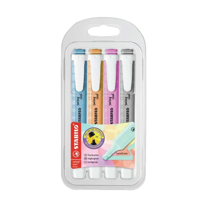 Stabilo 275/4-08-2 Swing Cool Fosforlu Kalem Pastel 4 Renk