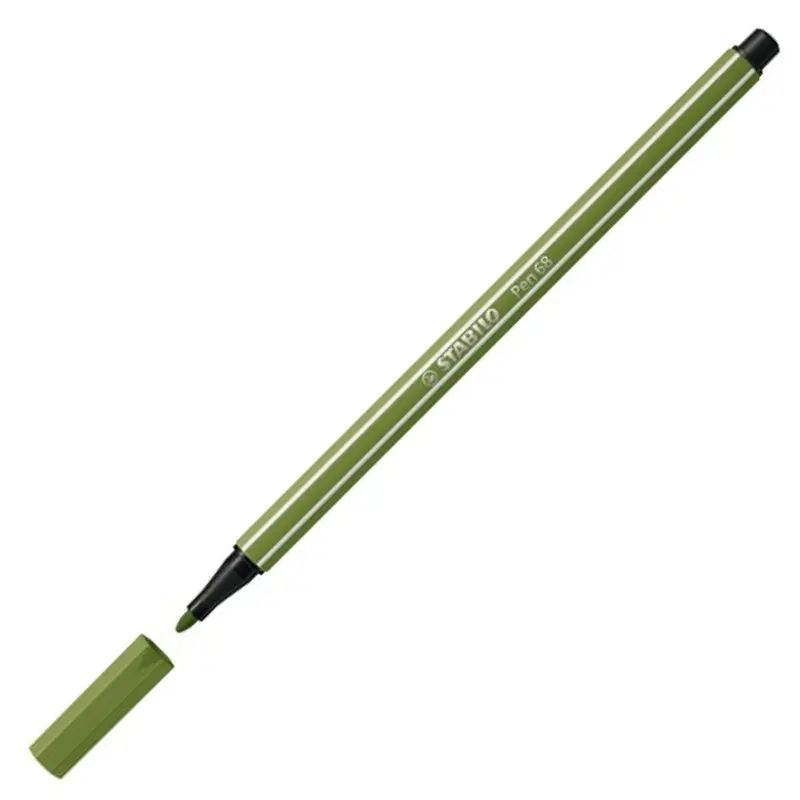 Stabilo 68/35 Keçe Uçlu Boya Kalemi 1.0mm Yosun Yeşili x 10 Lu Kutu