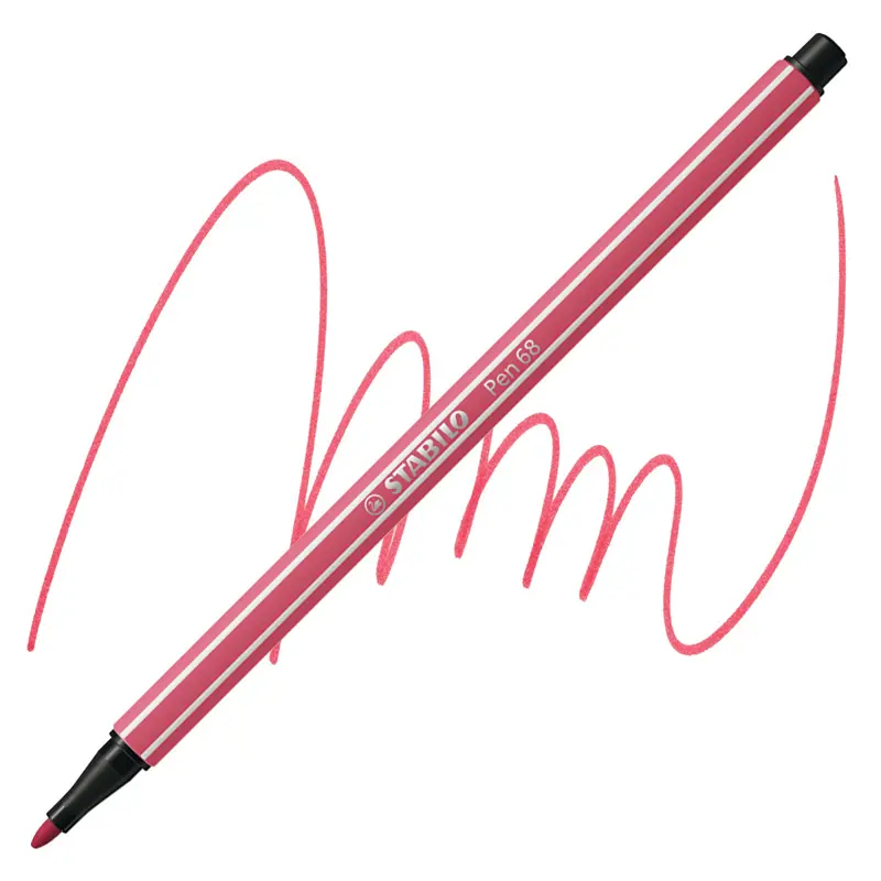 Stabilo 68/49 Keçe Uçlu Boya Kalemi 1.0mm Çilek Kırmızısı x 10 Lu Kutu