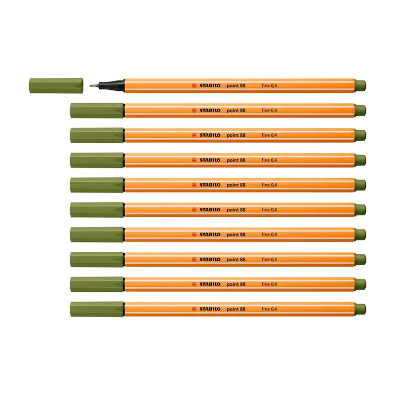Stabilo 88/35 Point 88 Keçe Uçlu İnce Kalem 0.4mm Yosun Yeşili x 10 Lu Kutu