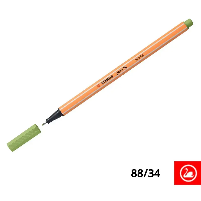 Stabilo 88/37 Point İnce Uçlu Keçeli Kalem 0.4mm Bataklık Yeşili x 10 Lu Kutu