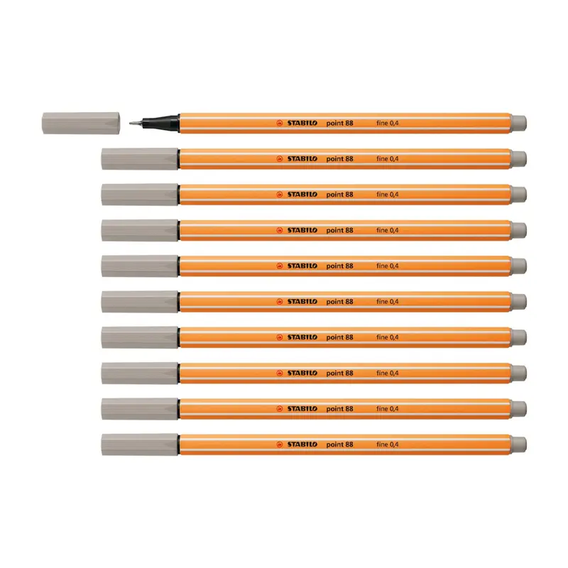 Stabilo 88/93 Point 88 Keçe Uçlu İnce Kalem 0.4mm Sıcak Gri x 10 Lu Kutu