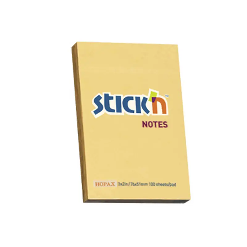 Hopax HE21390 Stickn Yapışkanlı Not Kağıdı 76mm x 51mm Pastel Kavun içi 100 Yaprak x 12 Li Paket