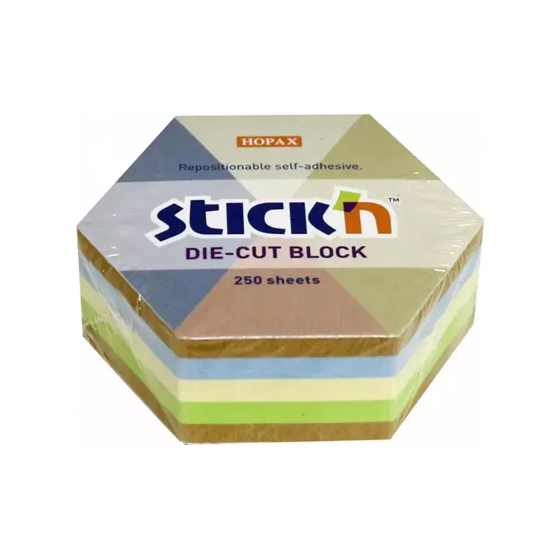 Hopax 21828 Stickn Yapışkan Notblok 61x67mm Kraft Altıgen 250 Yaprak
