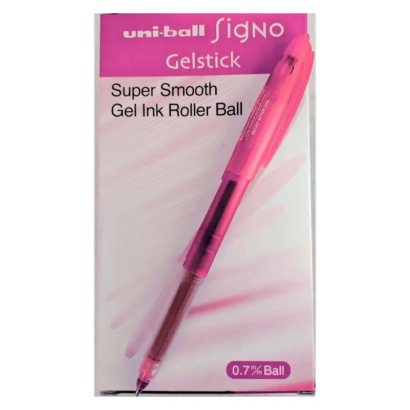 Uni-Ball UM-170 Gelstick Signo Jel Bilye Uç Roller Kalem 0.7mm Fosforlu Pembe x 12 Li Kutu