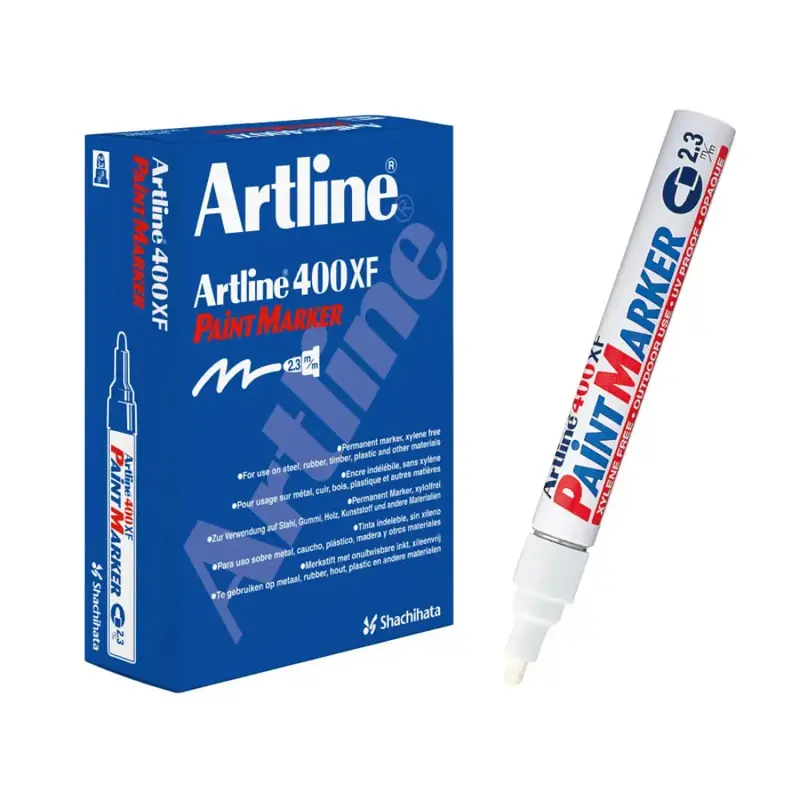 Artline EK-400XF Yuvarlak Uçlu Boya Markörü 2.3mm Beyaz x 12 Li Kutu
