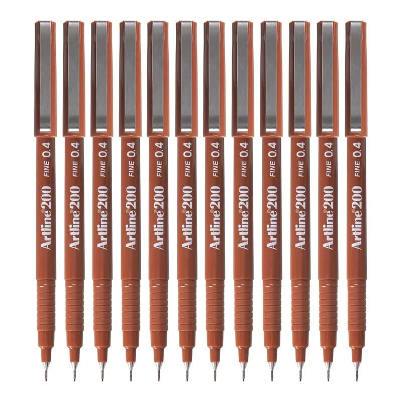Artline EK-200N Fineliner 0.4mm Kahverengi x 12 Li Kutu