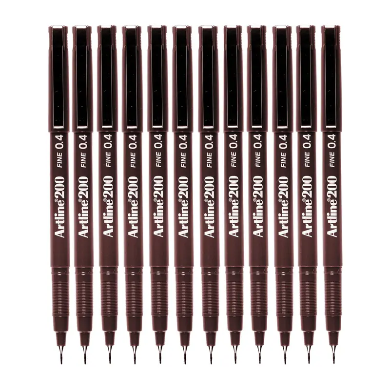 Artline EK-200N Fineliner 0.4mm Koyu Kahverengi x 12 Li Kutu