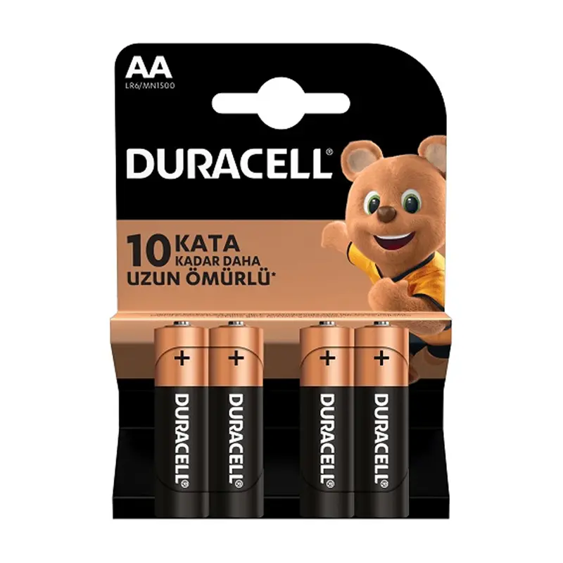 Duracell 2A4 Alkalin Kalem Pil (AA) 4 Lü Kartela