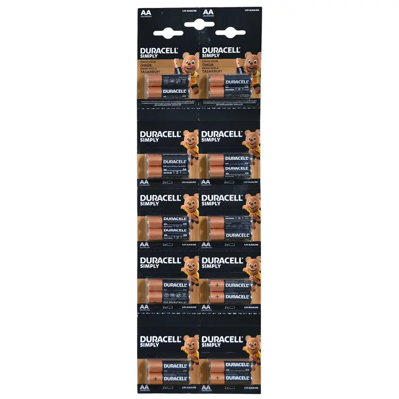 Duracell Alkalin Kalem Pil (AA) x 20 Li Kartela