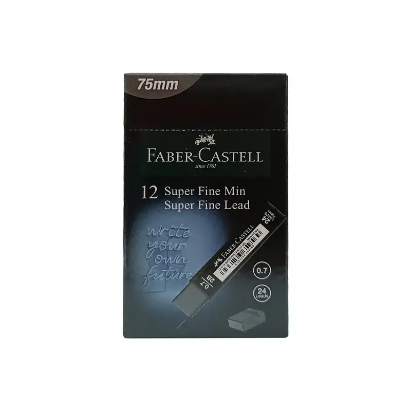 Faber-Castell Süper Fine T.Black Min 2B 0.7mm 75mm 24 Lü Tüp x 12 Li Kutu