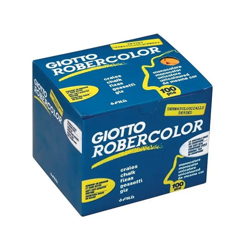 Robercolor 539601 Tozsuz Yuvarlak Tebeşir Sarı x 100 Lü Kutu