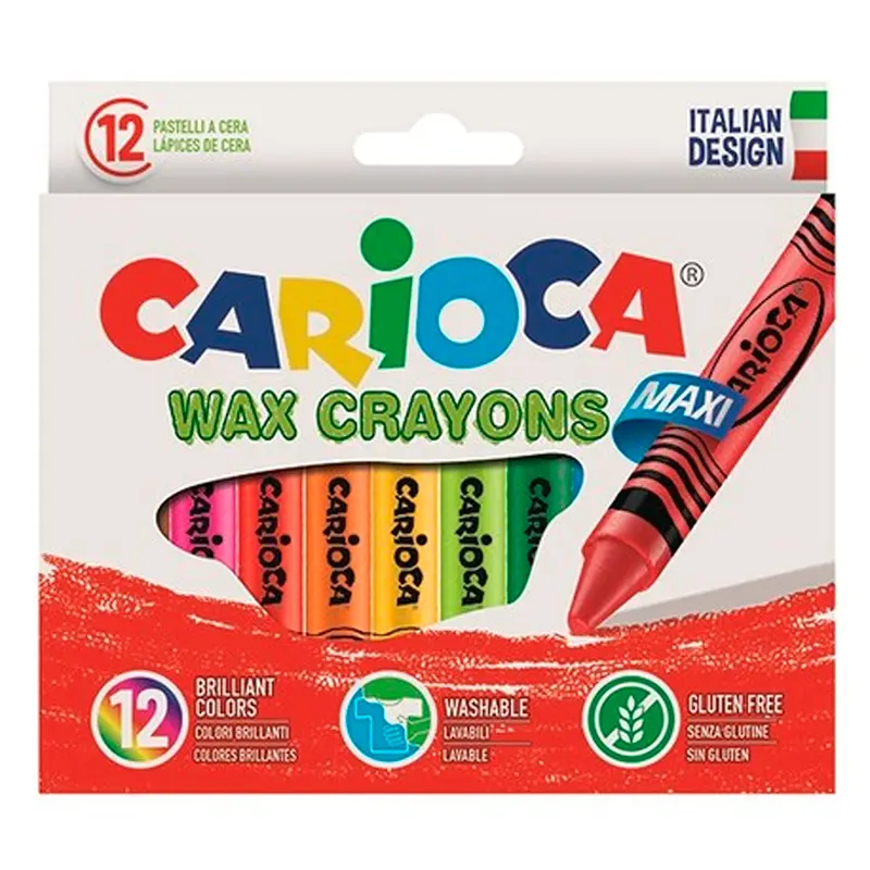 Carioca 42369 Wax Maxi Yıkanabilir Pastel Boya 12 Renk