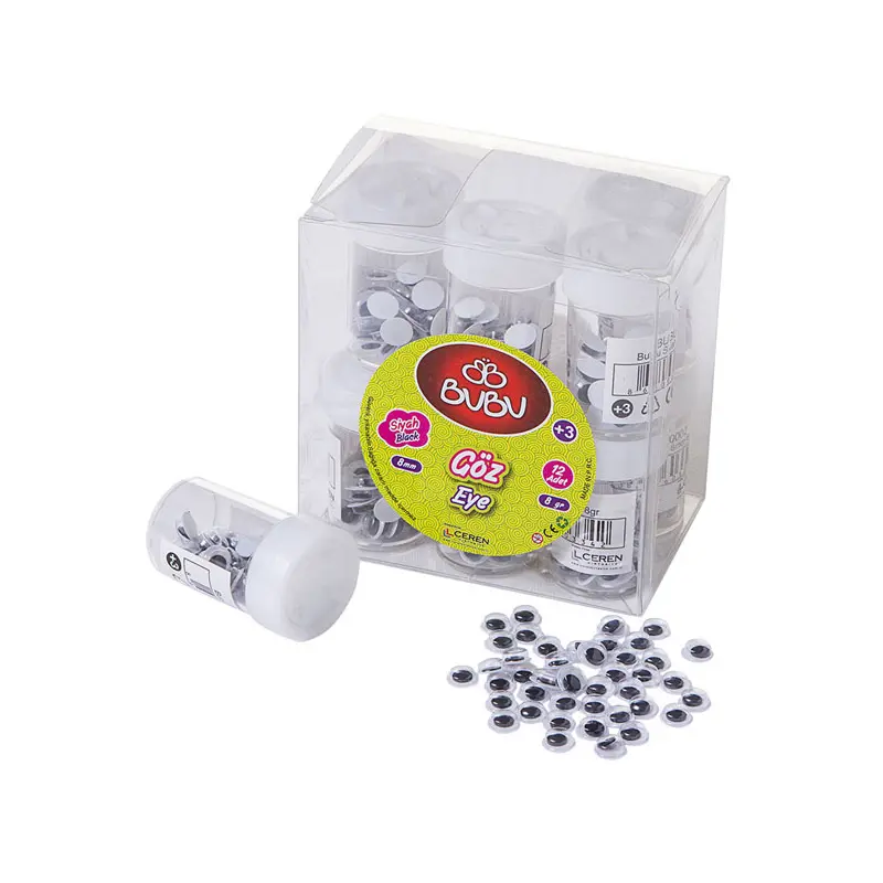 Bu-Bu GZ0002 Siyah Göz 8mm 8 Gr. Tüp x 12 Li Paket