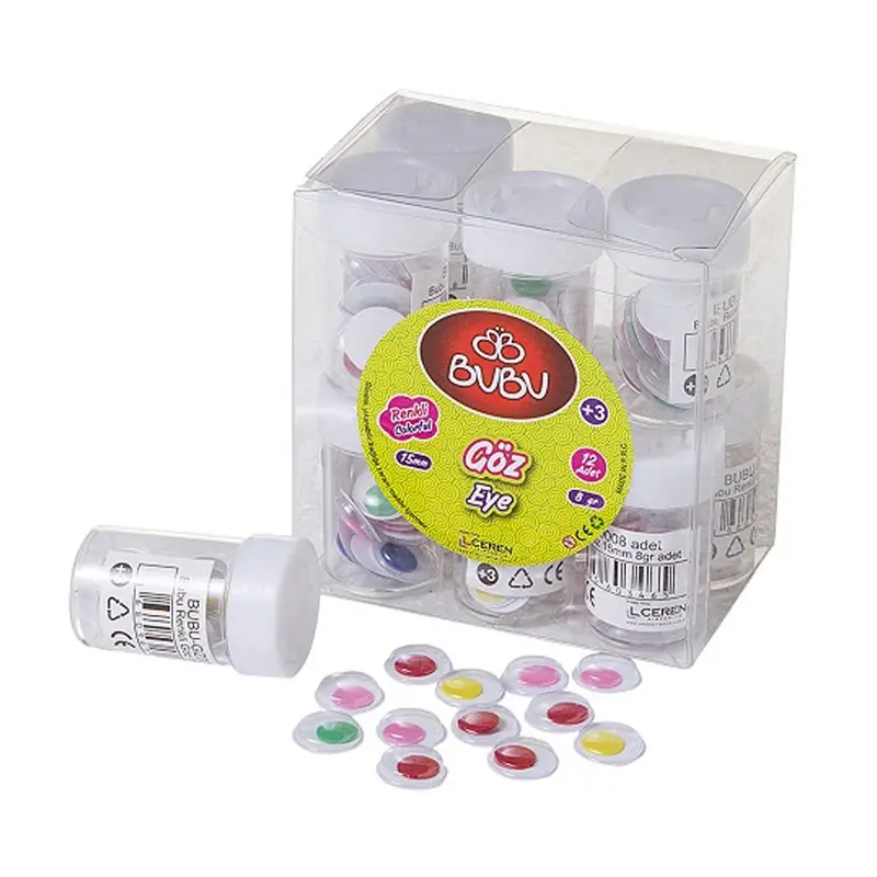 Bu-Bu GZ0008 Renkli Göz 15mm 8 Gr. Tüp x 12 Li Paket