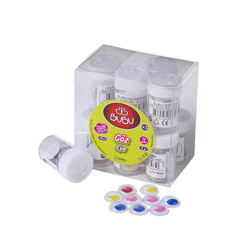 Bu-Bu GZ0009 Renkli Göz 18mm 8 Gr. Tüp x 12 Li Paket