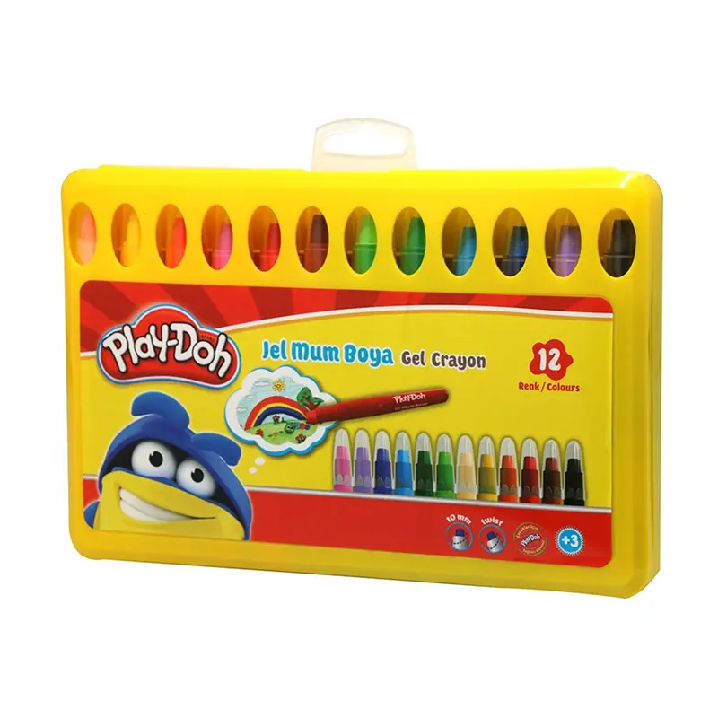 Play-Doh CR014 Plastik Kutulu Jel Crayon 12 Renk
