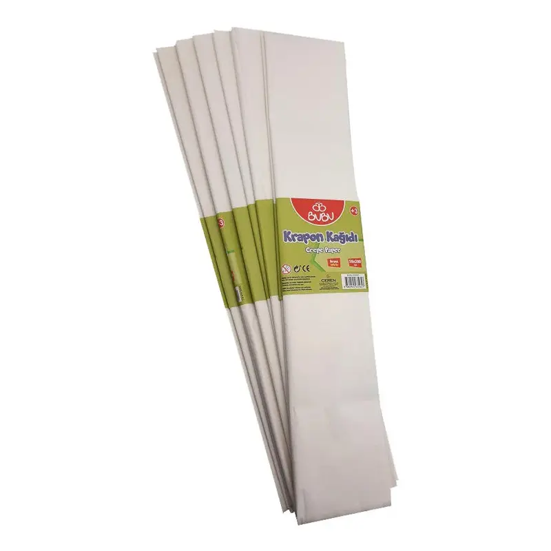 Bu-Bu KR0005 Krapon Kağıdı 50x200cm Beyaz x 10 Lu Paket