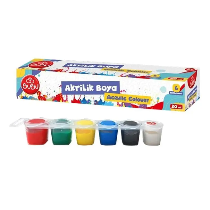 Bu-Bu AKR001 Birleşik Pot Akrilik Boya 6 Renk x 20 ML
