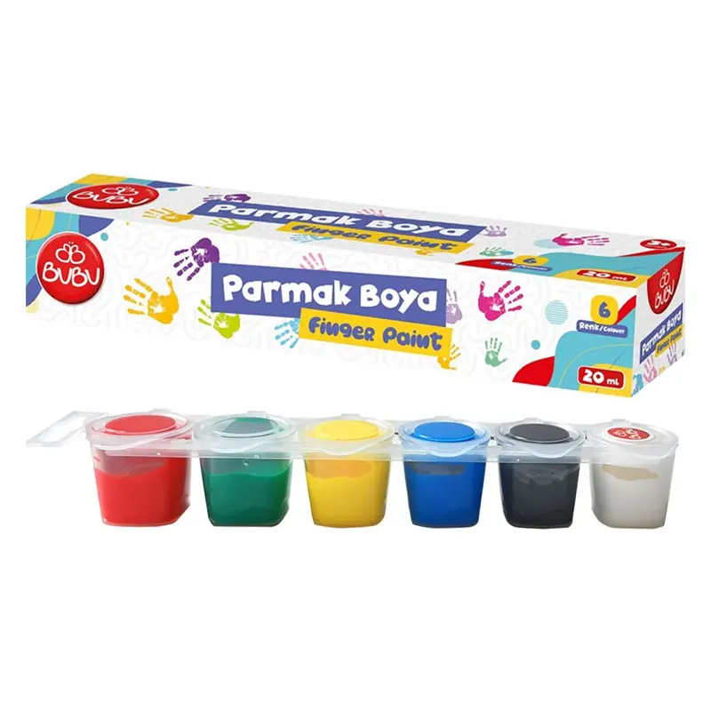 Bu-Bu PAR001 Birleşik Pot Parmak Boyası 6 Renk x 20 ML