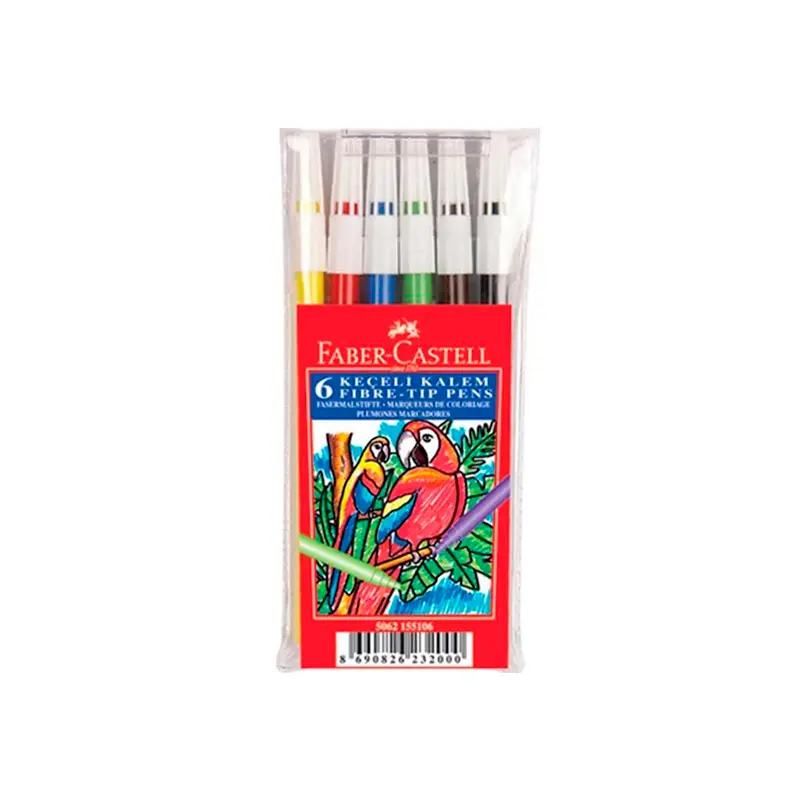 Faber-Castell 5067155106 Yıkanabilir Keçeli Boya Kalemi 6 Renk