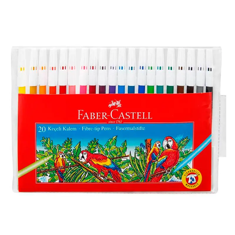 Faber-Castell 506715512 Yıkanabilir Keçeli Boya Kalemi 20 Renk