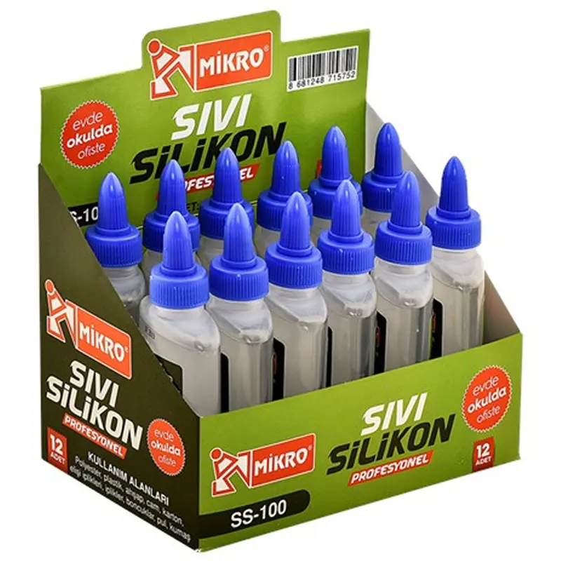 Mikro SS-100 Sıvı Silikon Yapıştırıcı 100 Gr. x 12 Li Kutu