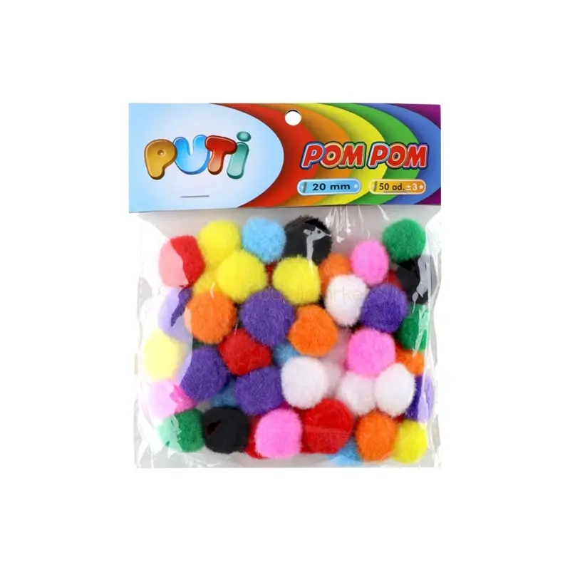 Puti 4452 Pon Pon 20mm 50 Li Poşet x 12 Li Paket