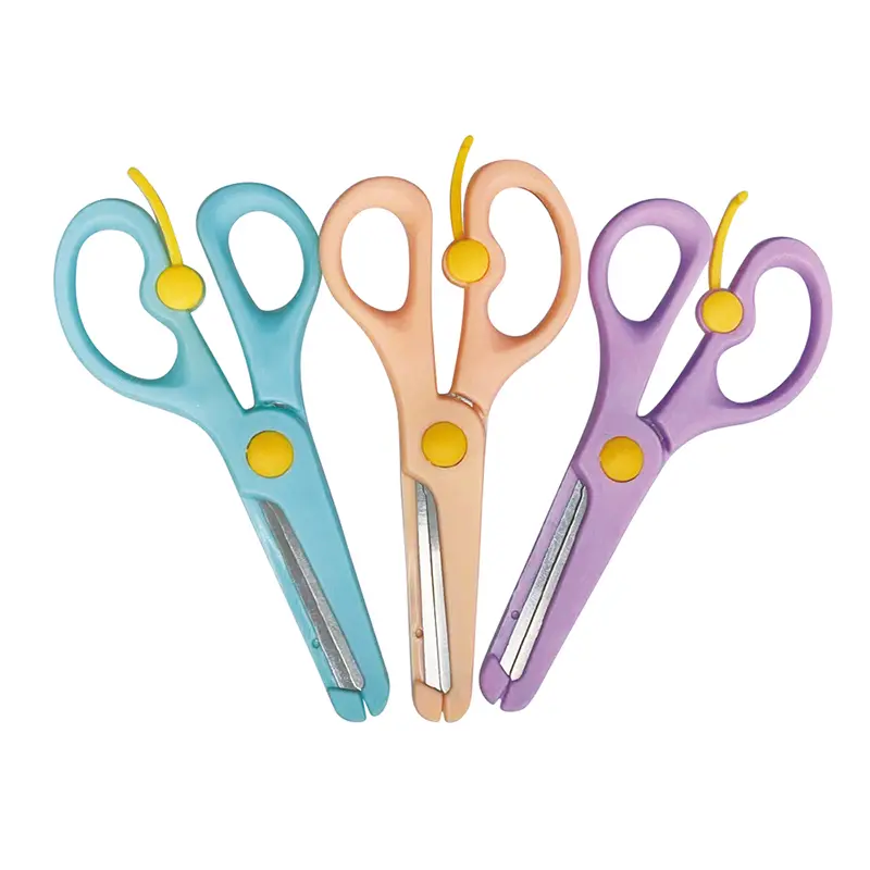 Puti 09889 Pastel Renkli Korumalı Yaylı Okul Makası x 24 Lü Stand