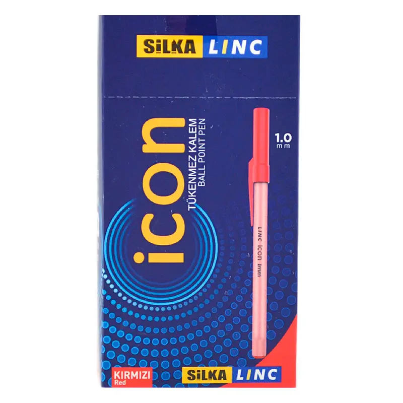 Silka Linc Icon Tükenmez Kalem Kırmızı 1.0mm x 50 Li Kutu