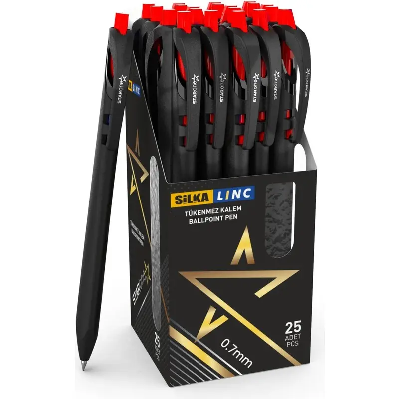 Silka Linc Starone Tükenmez Kalem 0.7mm Kırmızı x 25 Li Kutu