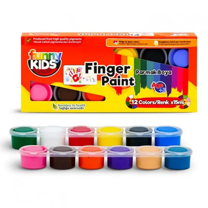 Funny Kids 05700 Parmak Boyası 15 ML x 12 Li Set
