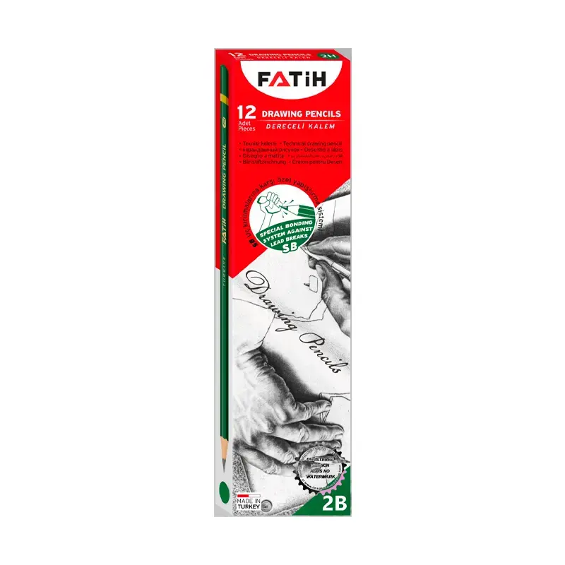 Fatih Dereceli Kurşun Kalem 2B x 12 Li Kutu