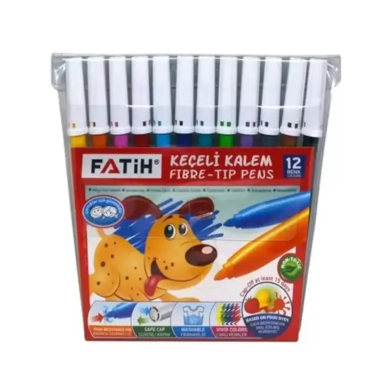 Fatih 34015 Slim Keçeli Kalem 12 Renk