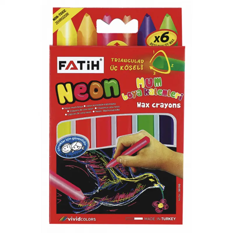 Fatih Wax Crayon Jumbo Pastel Mum Boya 6 Renk Neon