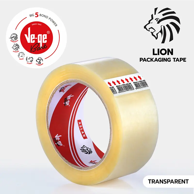 Vege Koli Bantı Şeffaf 45mm x 100 Metre Aslan x 6 Lı Paket